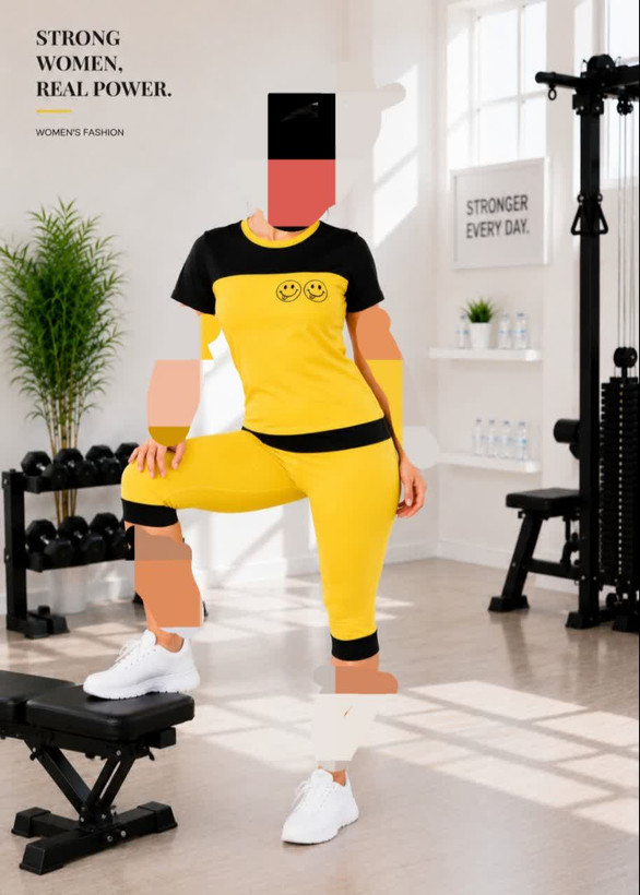 ست تی شرت و شلوارک زنانه ورزشی فلامنت طراحی ضدتعریق و عدم چسبندگی