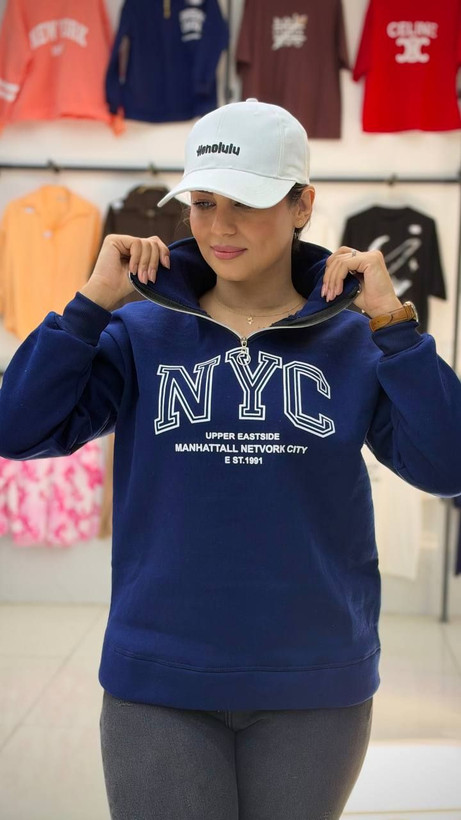 بلوز تو کرکی زنانه NYC نیم زیپ