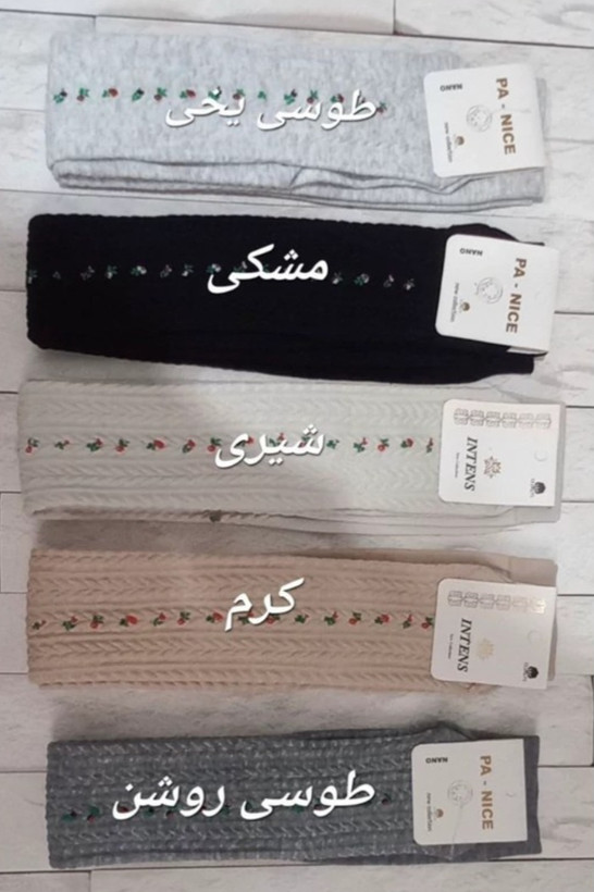 جوراب زنانه طرح گندمی بالای زانو